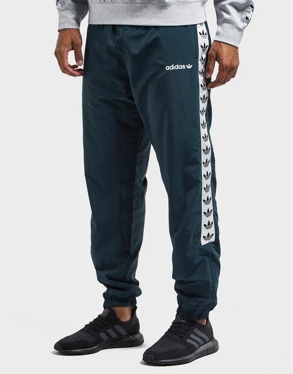 XL adidas Originals Men s Lined TNT TREFOIL TAPE WIND PANTS green BS4650 LAST1