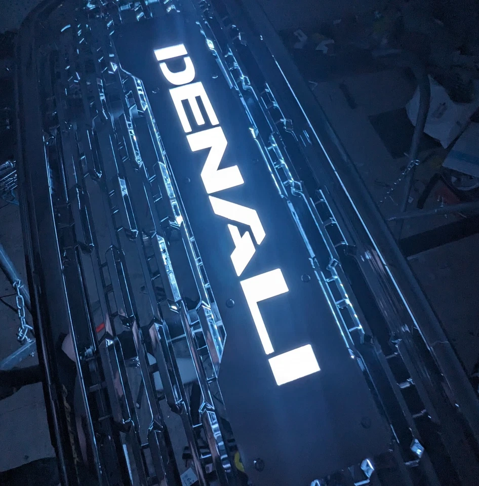 GMC Yukon Denali 2015-20 cromo personalizado blanco LED retroiluminado letra reemplazo completo Foto 3 de 4