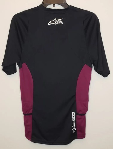 AlpineStars Womens Stella Drop 2 Short Sleeve Bicycle Jersey Black/Plum SM NWT - Picture 2 of 10