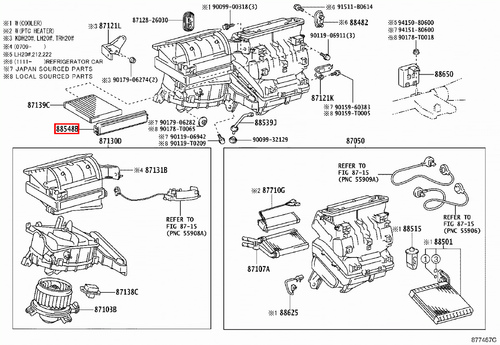 Genuine Hilux TGN10 KUN36 KUN35 KUN26 KUN25 AC A/C Pollen Cabin Air Filter Door - Picture 16 of 20