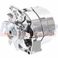Alternator Chrome Fit For Chevy BBC SBC 110Amp 1 Wire High Output RA00114 one