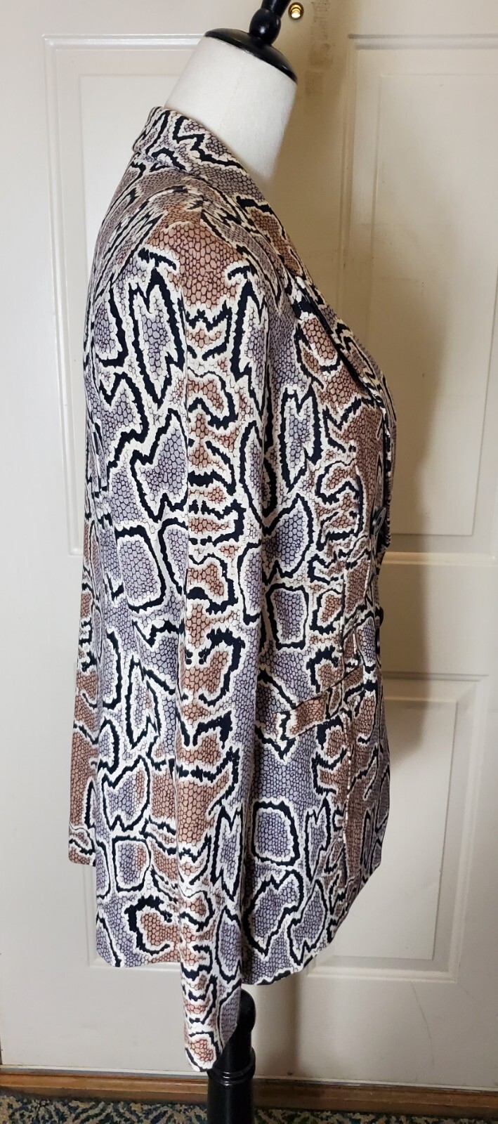 CABI Python Snakeskin Brown Ponte Knit Double Bre… - image 9