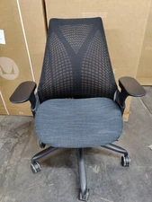 Black Sayl Office Desk Chair by Herman Miller Loaded arms and sliding seat Aqua
