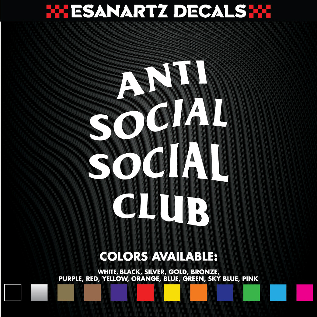 Anti Social Social Club ASSC Vinyl Decal Laptop Tumbler Car