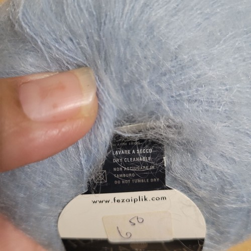 Feza Kid filato mohair colore blu 525 Made in Italy lotto di 10 2750 iarde totali - Foto 5 di 7