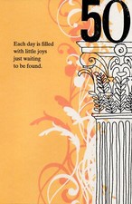 Elegant 50th BIRTHDAY Card, FOR 50 YEAR OLD, by American Greetings  Envelope