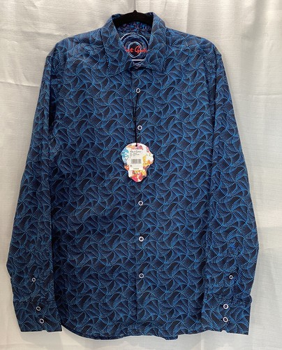 ROBERT GRAHAM Kirkside Long Sleeve Woven Shirt Mens L Blue Cotton New NWT - Picture 2 of 7