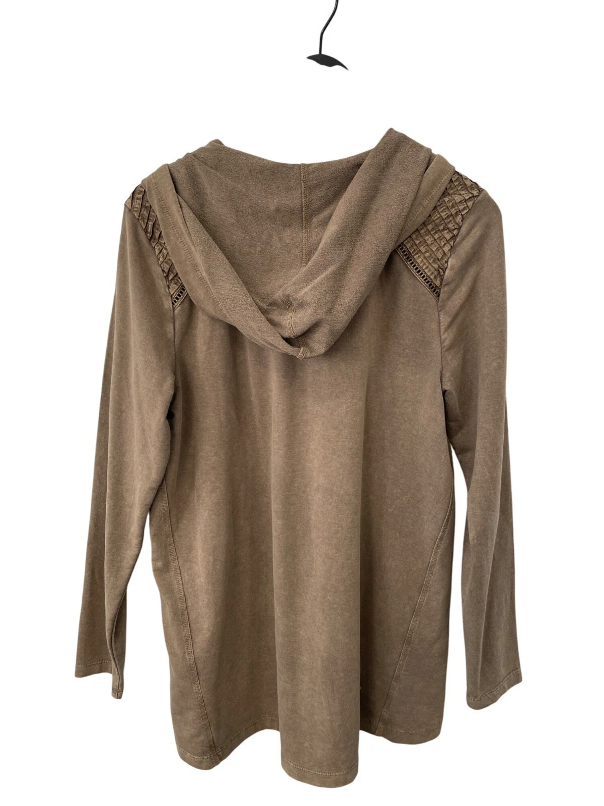 VETEMENTS Felpa con cappuccio LOGO Life by Lori Goldst French Terry Pullover taglia small Pintuck Tan