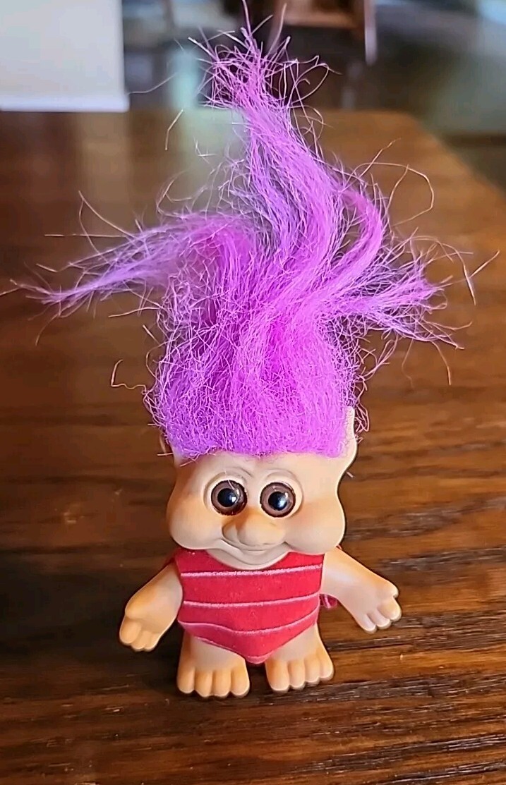 Vintage 1992 ITB Lucky Troll Doll Figure Purple Hair Brown Eyes | eBay