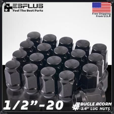 20 Pc Chevrolet Lug Nut 1/2-20 Black 1.4" tall Fit Older Astro/Blazer/C10/G10