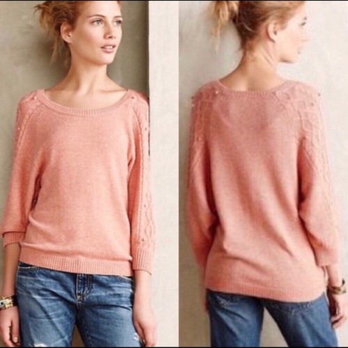 Anthropologie Moth pink wool blend pom 