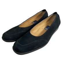 Selby Stacey Comfort Shoes Women's Size 10 Black Suede Leather Active Flex