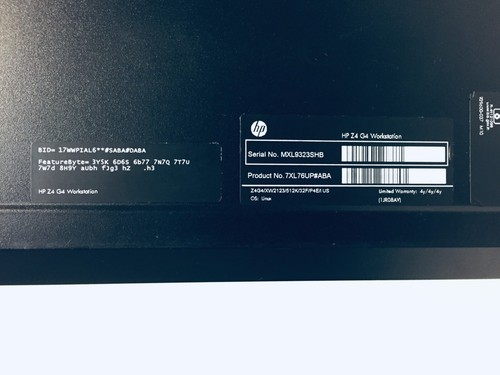 HP Z4 G4 Workstation, Intel Xeon W-2123 3.60Ghz, 512Gb SSD, 32Gb RAM, NO OS - Picture 10 of 12