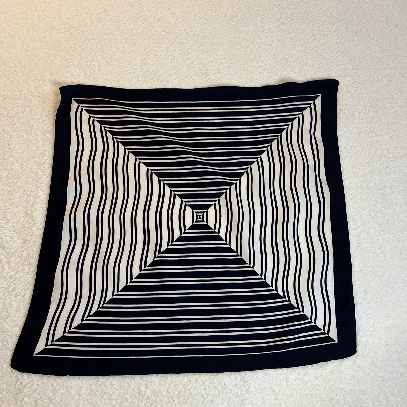 3D Geometric Black & White Square Scarf for Women 20.5x19 Small Snag Made in Italy-image
