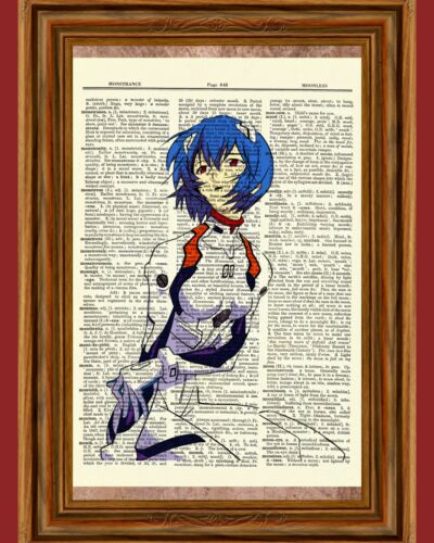Dictionnaire Ayanami Rei Evangelion art imprimé affiche photo manga fille livre d'anime - Photo 1 sur 3