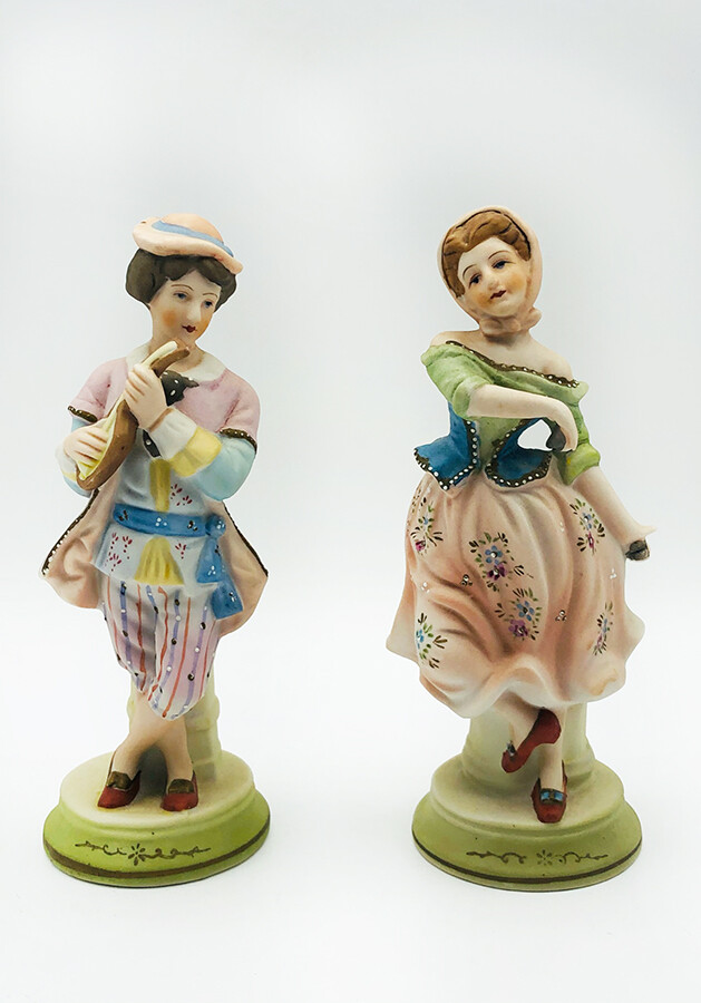 Pair of Vintage Ardalt Porcelain Figurines, Hand Painted, Japan