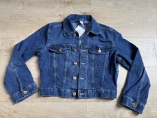 NWT Women's H M short denim jean jacket cropped stretch msrp 50 size S