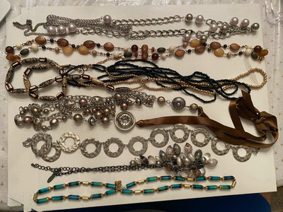 misc costume jewelry necklace braclets watch ear rings sun glasses 50 + items