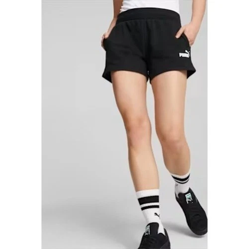 PUMA Women's Essentials Sweat Versatile Shorts in cotton black BNWT