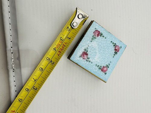 Quadro vintage Guilloché smaltato ROSE tono oro LOCKET 1-3/4" - Foto 6 di 6