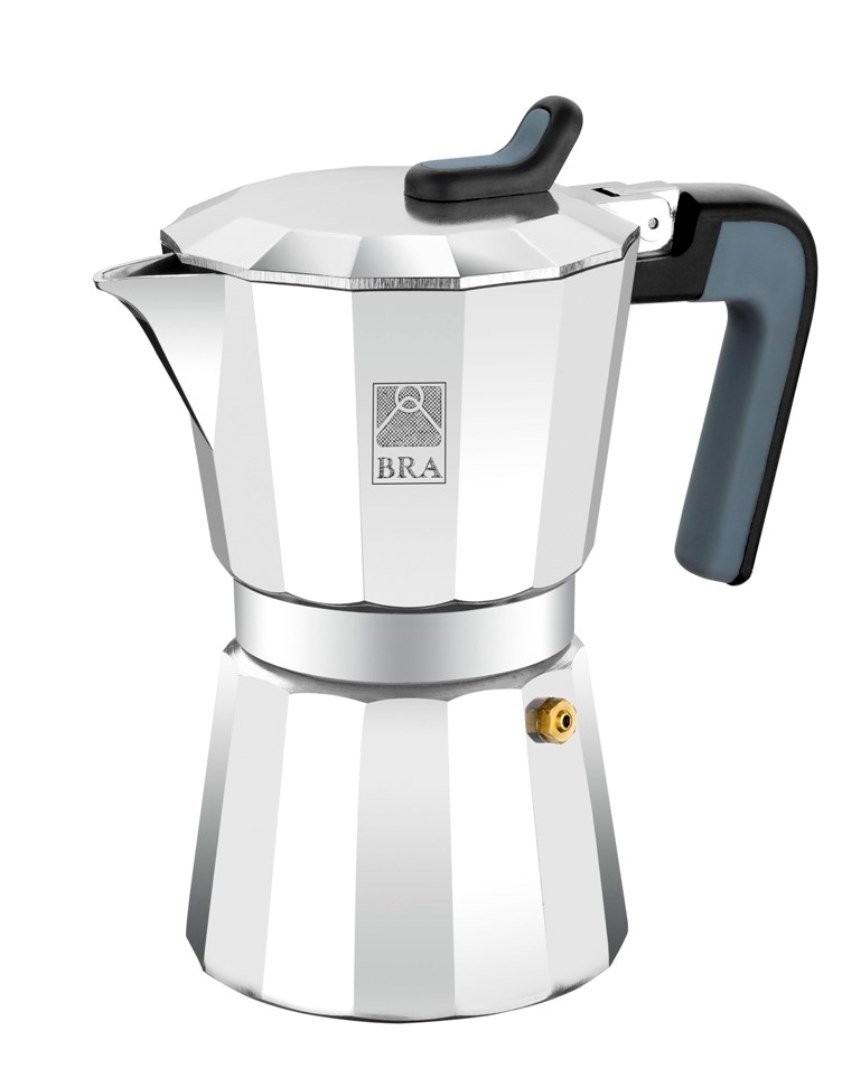 Caffettiera Moka BRA De Luxe 2 - Alluminio Alta Resistenza gYjx