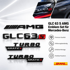 Für Mercedes-Benz GLC-Klasse TURBO AMG Badge GLC63S 4matic+ 4 Stück schwarz Für Mercedes-Benz GLC-Klasse TURBO AMG Badge GLC63S 4matic+ 4 Stück schwarz