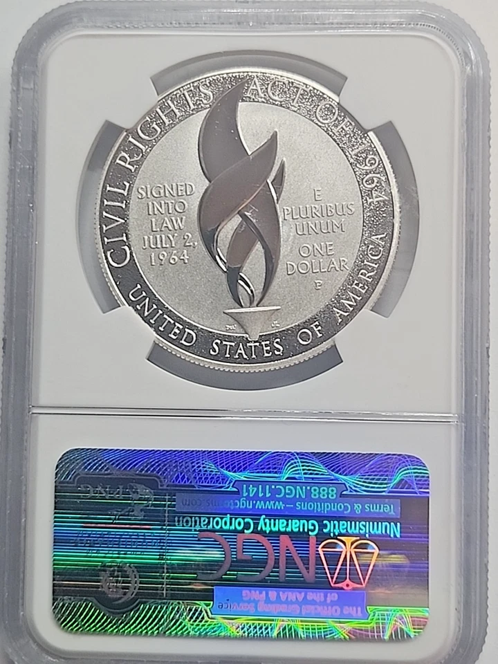 2014 P Civil Rights Act of 1964 Silver Proof Coin NGC PF69 Ultra Cameo - Image 2 of 3