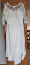 NEW Elegant Asymmetrical Lace Chiffon Dress S...