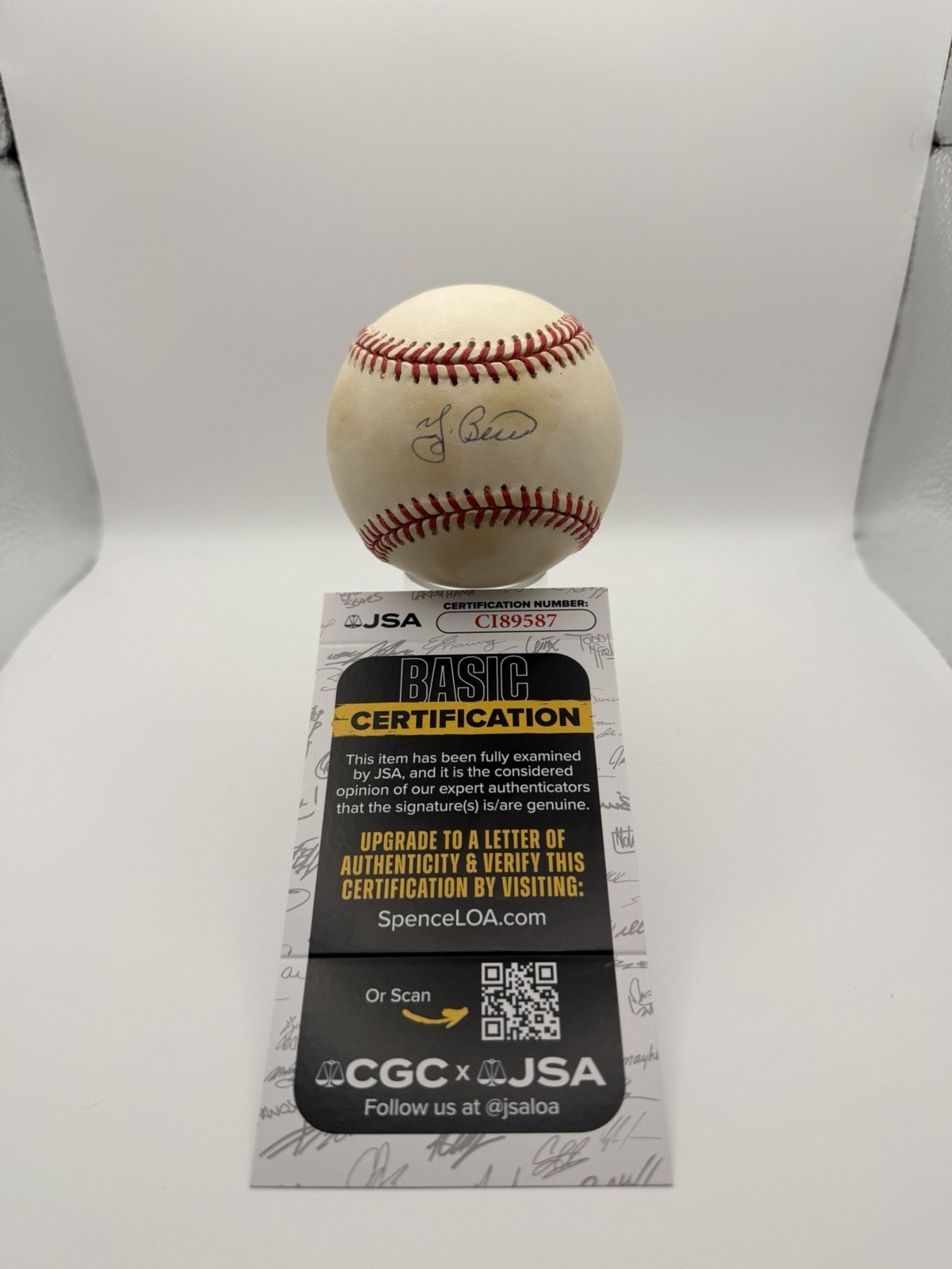 Yogi Berra Autographed Signed Baseball JSA Certified Yankees Auto 