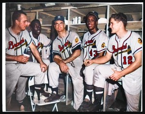 1957 Milwaukee Braves-Mathews & Aaron 8x10 Colorized Print-FREE SHIPPING