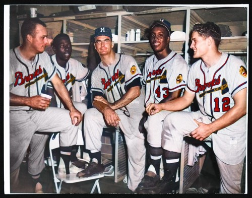 1957 Milwaukee Braves-Mathews & Aaron 8x10 Colorized Print-FREE SHIPPING