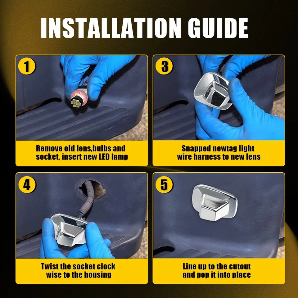 For 1988-00 Chevy C/K Pickup Chrome Housing Tag Light License Plate Lamp 1-10Set - Image 2 of 4