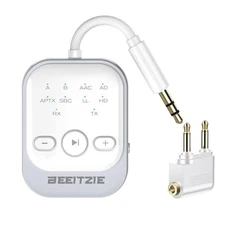 Ultra Bluetooth 5.4 Transmitter & Receiver,2-in-1 Wireless Audio white
