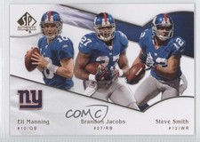 2009 SP Authentic Eli Manning Brandon Jacobs Steve Smith #167 h3a