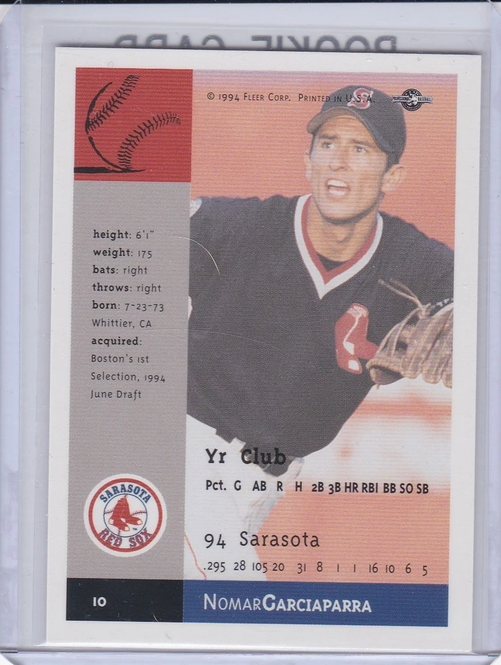 Tarjeta de novato Nomar Garciaparra 1994 Fleer Excel Cubs Boston Sarasota Red Sox RC! Foto 2 de 2