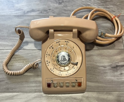 #ad Vintage Northern Telecom 565 Mauve Pink Multi Line Rotary Extension Phone RARE $155.00