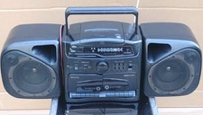 Vintage Sanyo MCD-S860 AM/FM-CD- Dual Cassette Tape Deck Player Boombox 1993