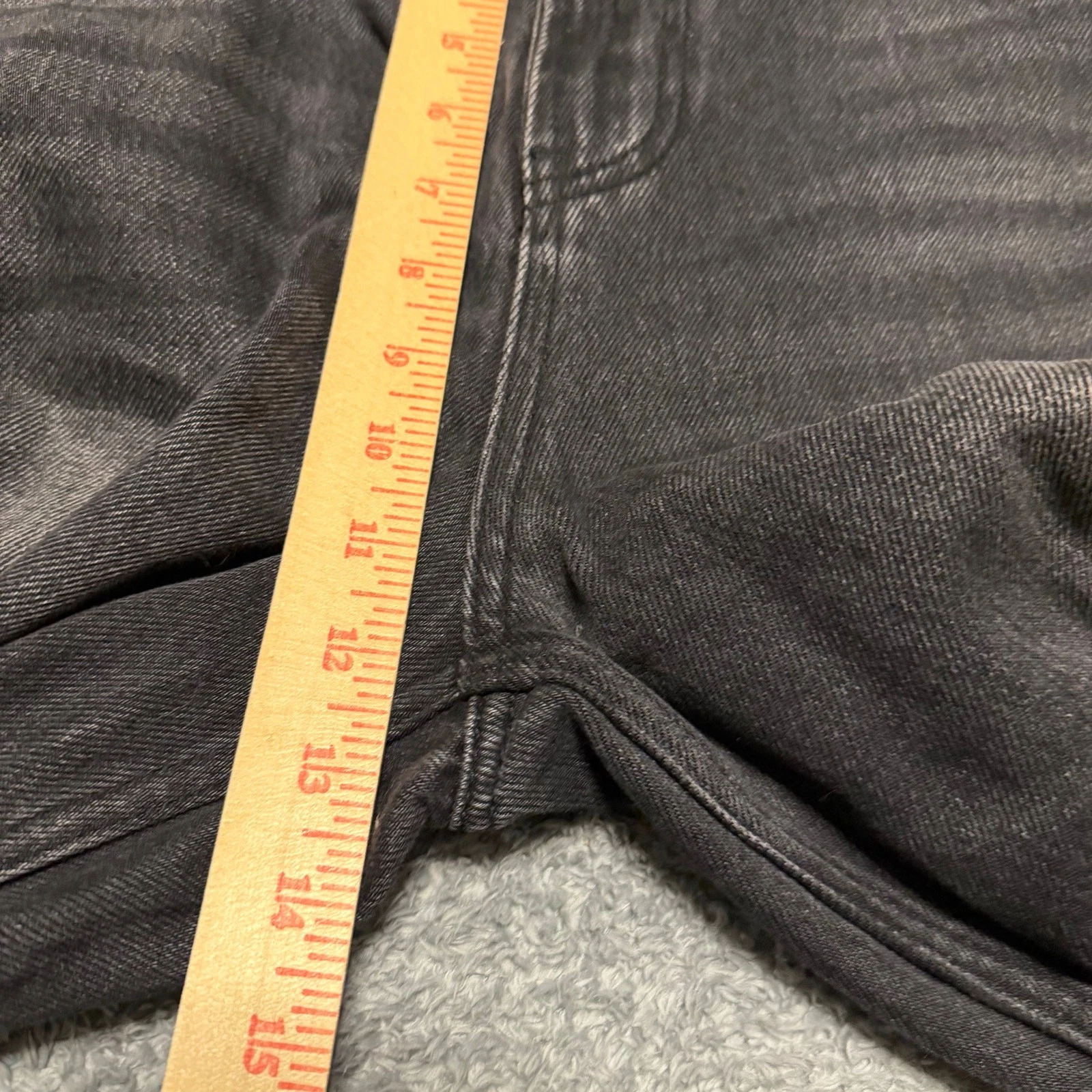 Mutimer Jeans Mens 34 x31.5 Black Dark Wash Baggy Wide-Leg Relaxed Fit - product detail image 9