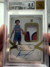 AUSAR THOMPSON 2023-24 PANINI FLAWLESS SIGNATURE PRIME GU PATCH AUTO GOLD RC /10