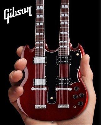 GIBSON SG EDS-1275 Double-Neck Kirsche 1:4 Maßstab Miniaturgitarre