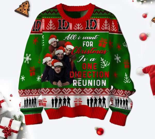 One Direction All I Want For Christmas Is 3D 2024 Ugly Sweater AOP15