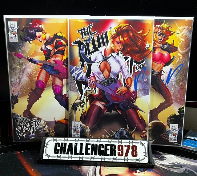 Devil's Misfits #1 Ale Garza DOUBLE SIGNED Trio Connecting Trade Set - Tyndall