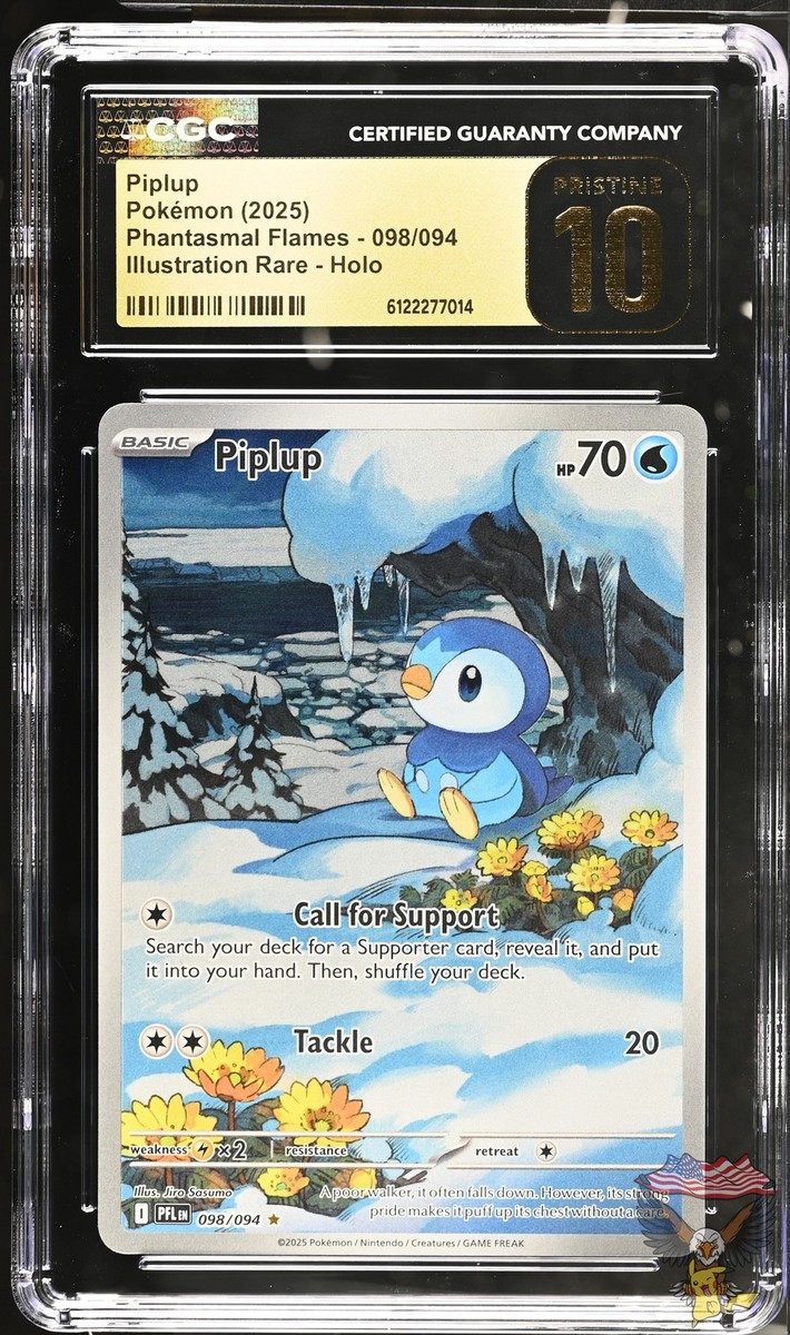 Piplup 098/094 Illustration Rare Holo Phantasmal Flames Pokemon