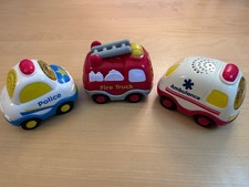 VTech Go Go Smart Wheels Emergency Vehicles 3-Pack Fire Truck Police Ambulance