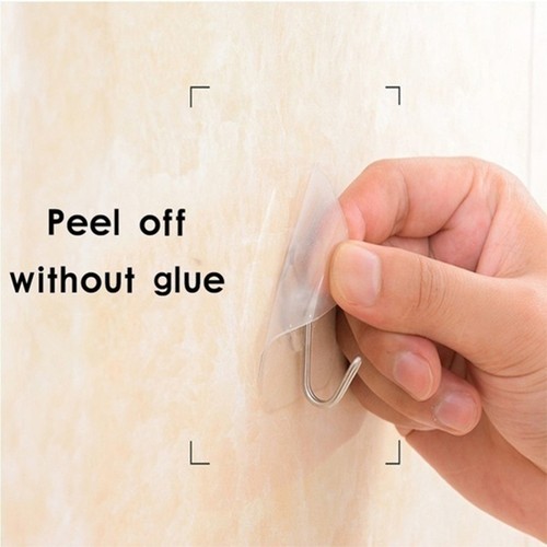 Ganchos adhesivos reutilizables ganchos de pared transparentes para baño cocina 20 un. - Imagen 12 de 12
