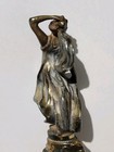 Antique Art Nouveau Pretty Lady Brass Letter Opener — photo 5