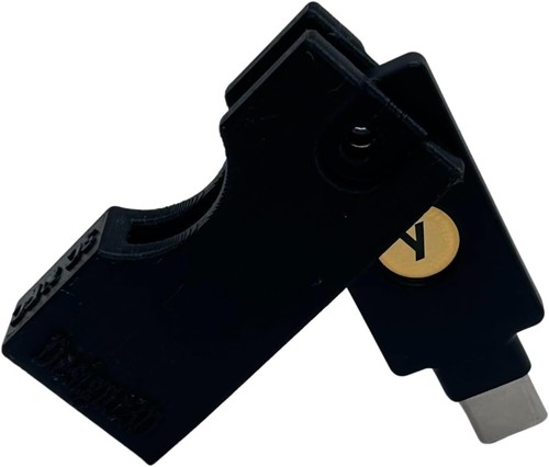 Yubikey Protector Flip Case Keychain Holder (5 NFC / 5C NFC) (Black, Black