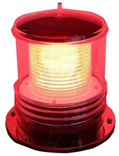 Marine Solar Warning Light - RED LED Marine Dock Barge Safety Beacon Light 2NM