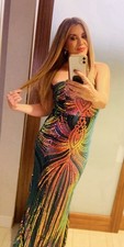 Women's Glitter Sequins Mermaid Evening Dress, Formal, Elegant Sleeveless Gown