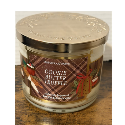 Bath & Body Works Cookie Butter Truffle 3-Wick Candle Butter, Cream, Vanilla New